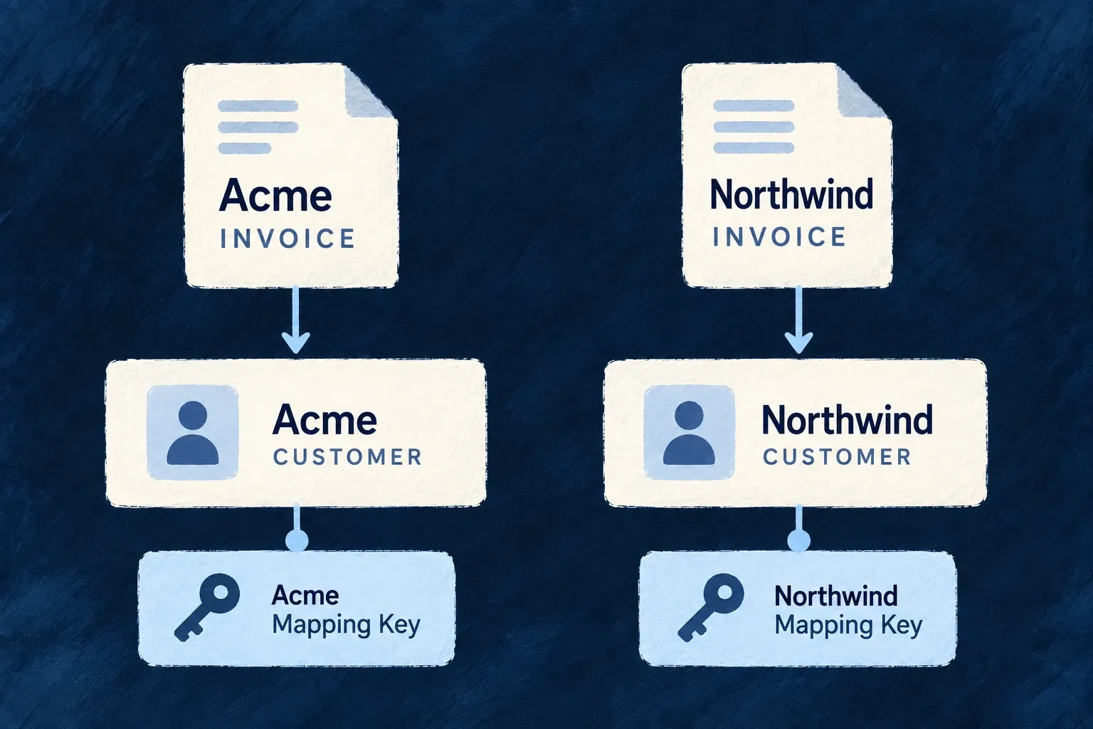 A member working in Acme cannot select Northwind’s account simply by changing an account identifier. Provider events also resolve through the customer mapping rather than trusting an echoed workspace ID.