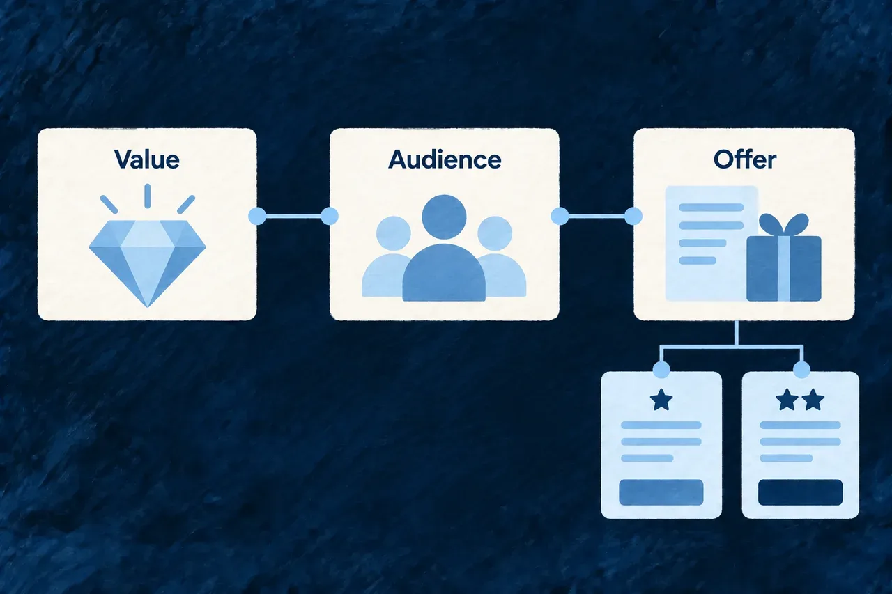 Value and audience connect to the intended offer.