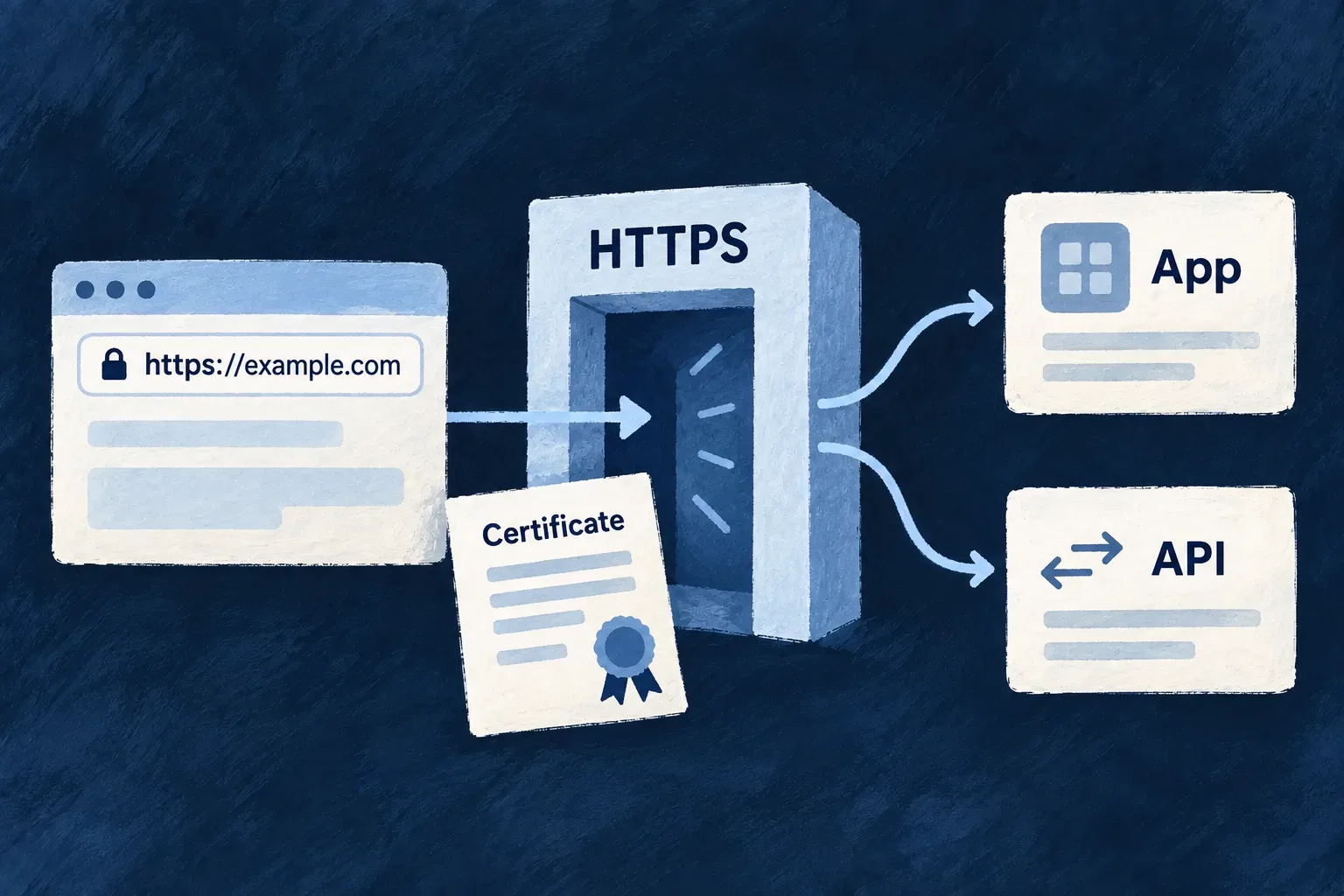 Public hostnames reach their services through ingress and TLS configuration.