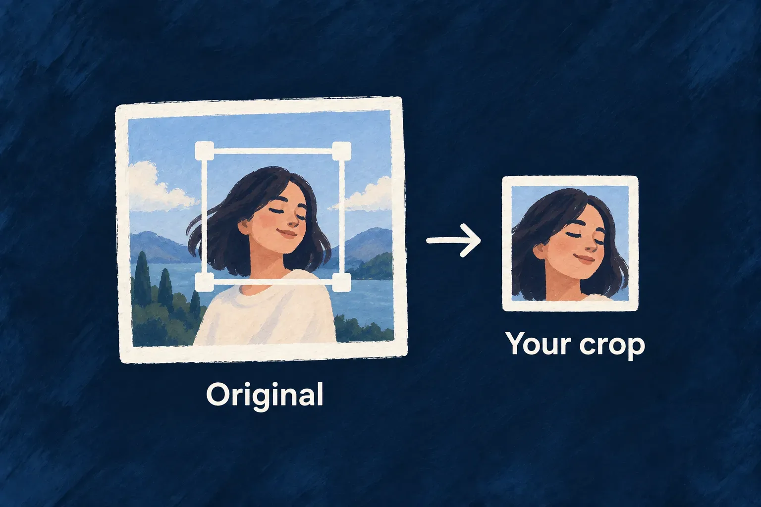 A chosen square crop becomes the uploaded portrait framing.
