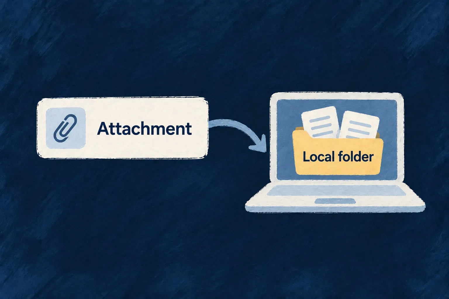 An attachment field stores its files in a local directory.