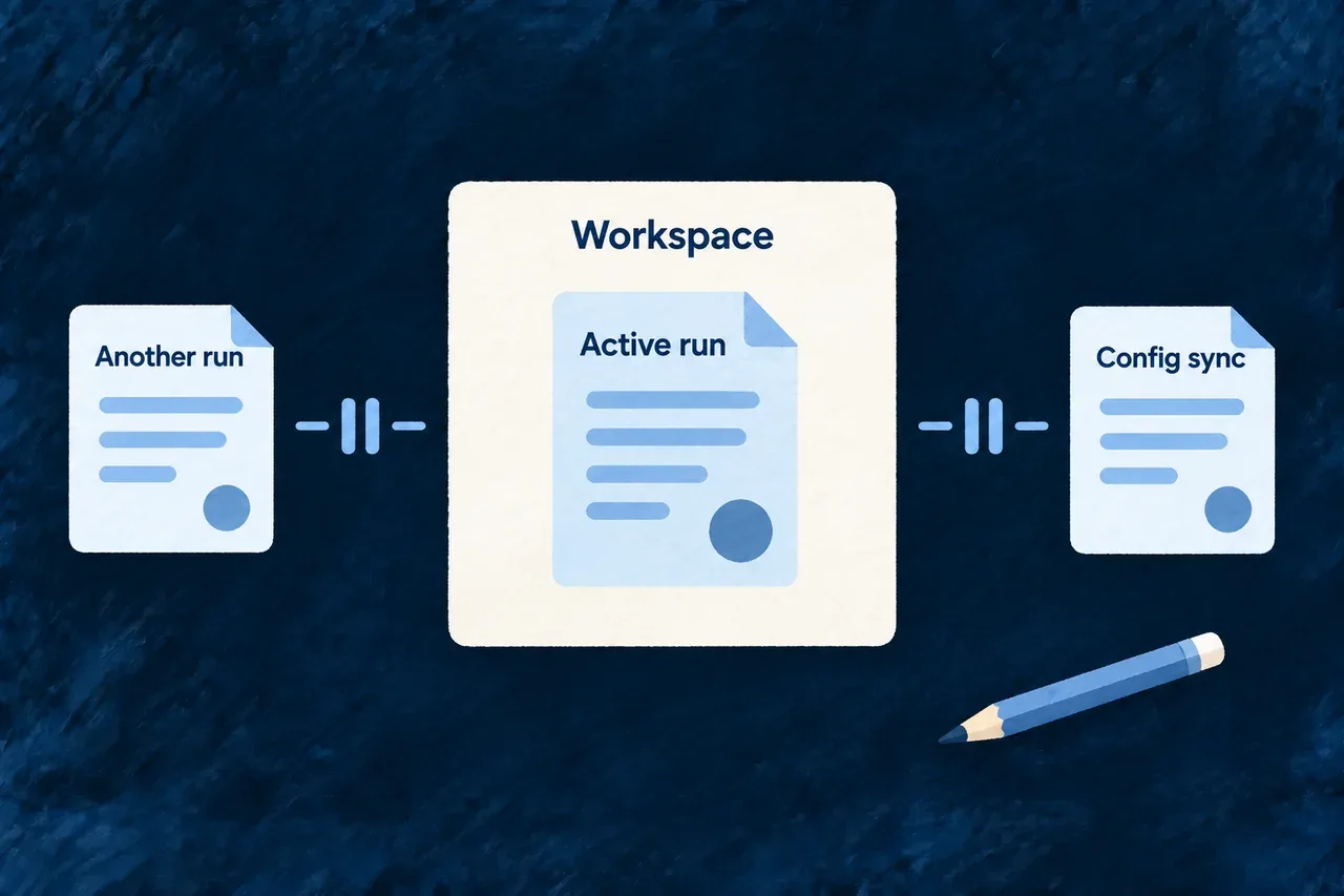 One managed coding run uses the workspace while other managed writes cannot proceed.